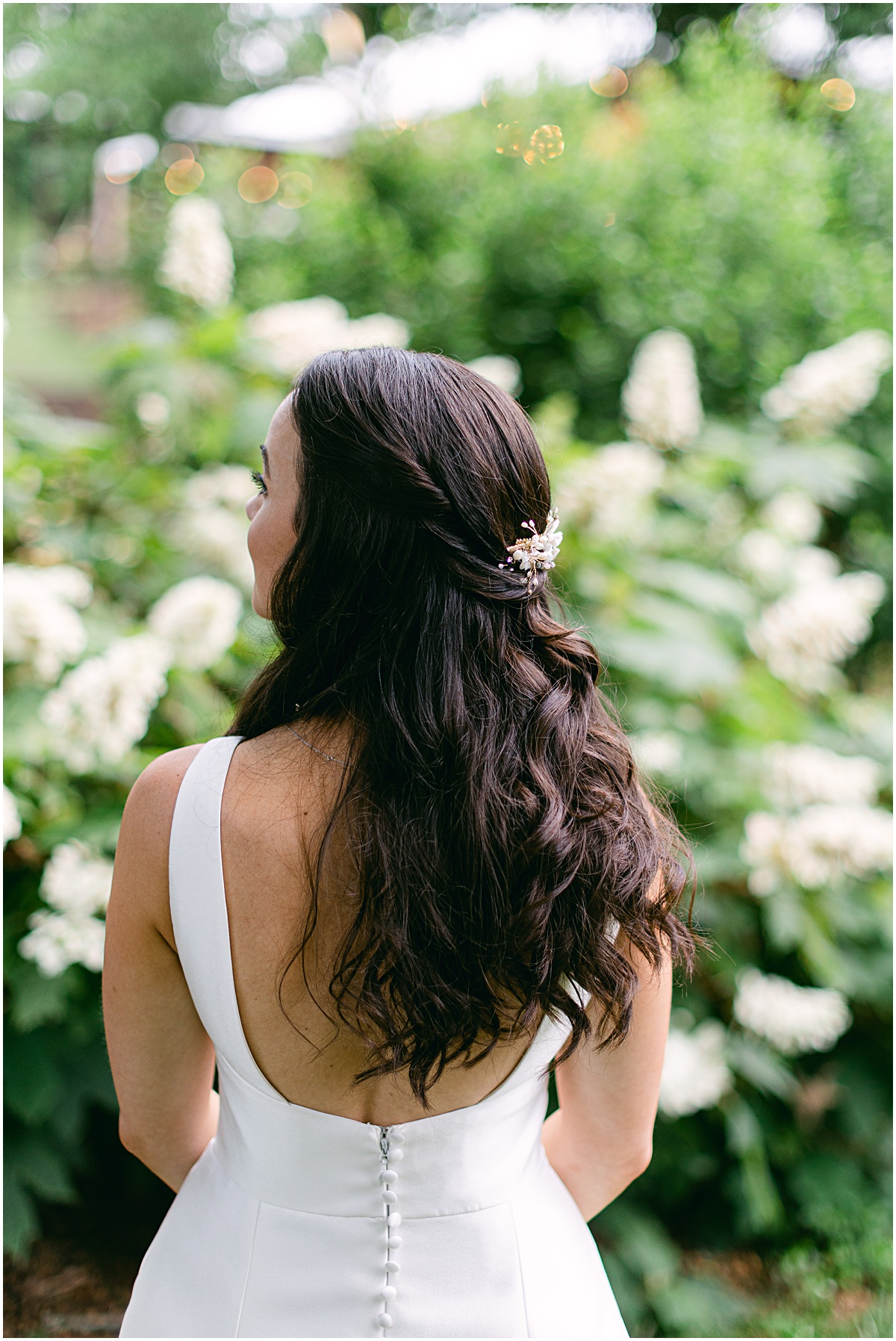 Hair by Claudine Fay. Joyful summer wedding at the Inn at Willow Grove by Sarah Bradshaw. Planning by Kelley Cannon Events.