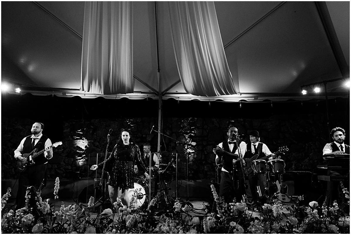 The Band. Joyful summer wedding at the Inn at Willow Grove by Sarah Bradshaw. Planning by Kelley Cannon Events.