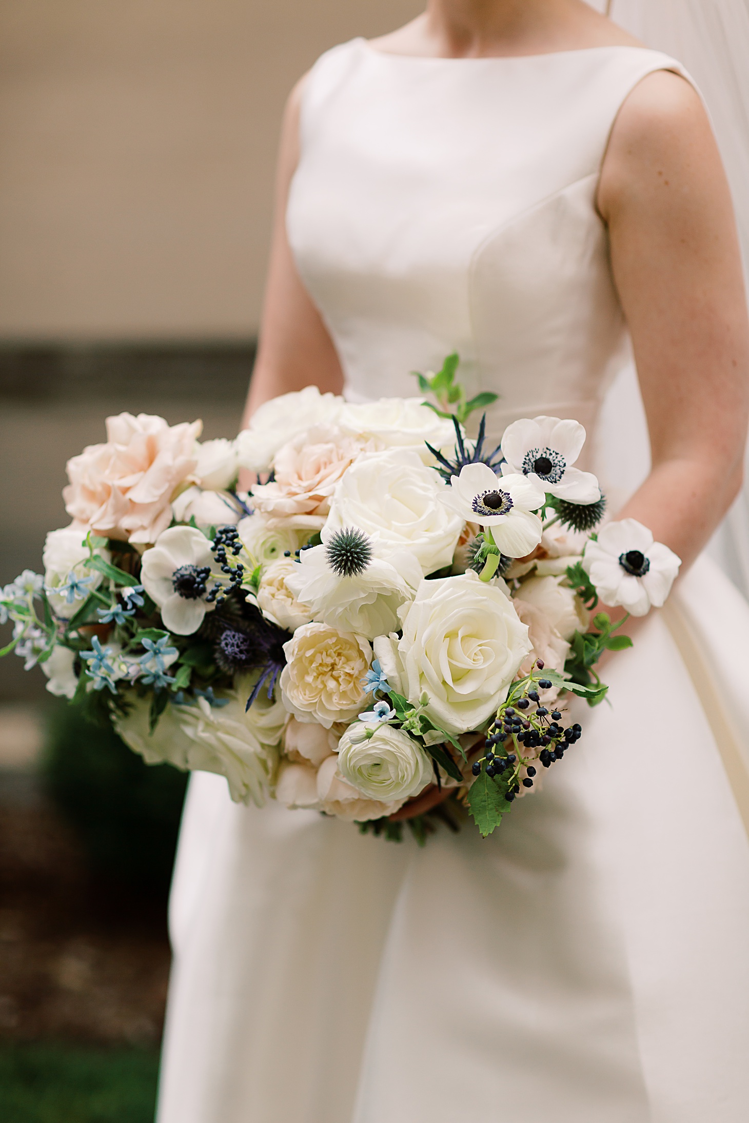 Stem & Thistle bouquet at Anderson House Wedding by Sarah Bradshaw
