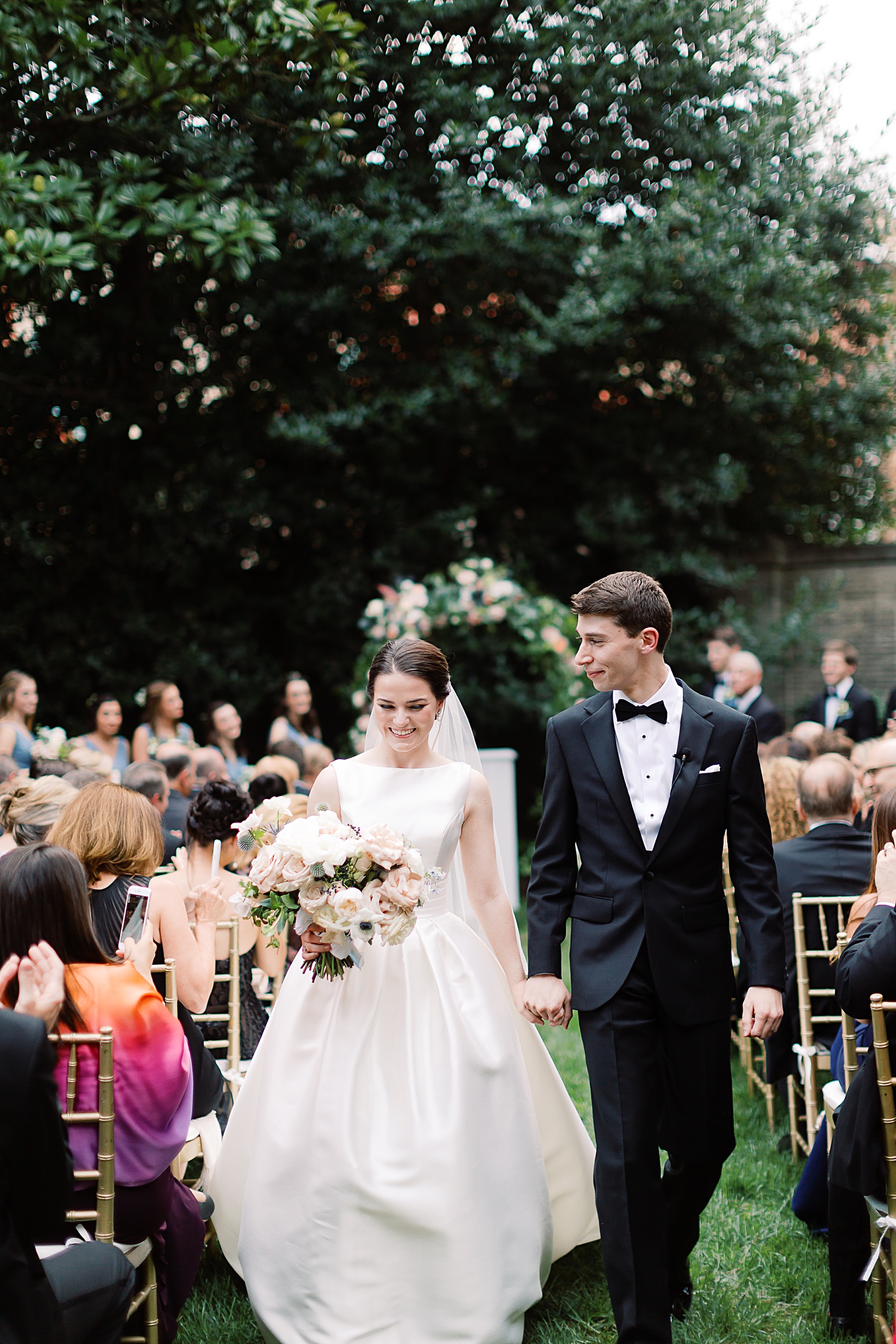 Just married outdoor ceremony at Anderson House Wedding by Sarah Bradshaw