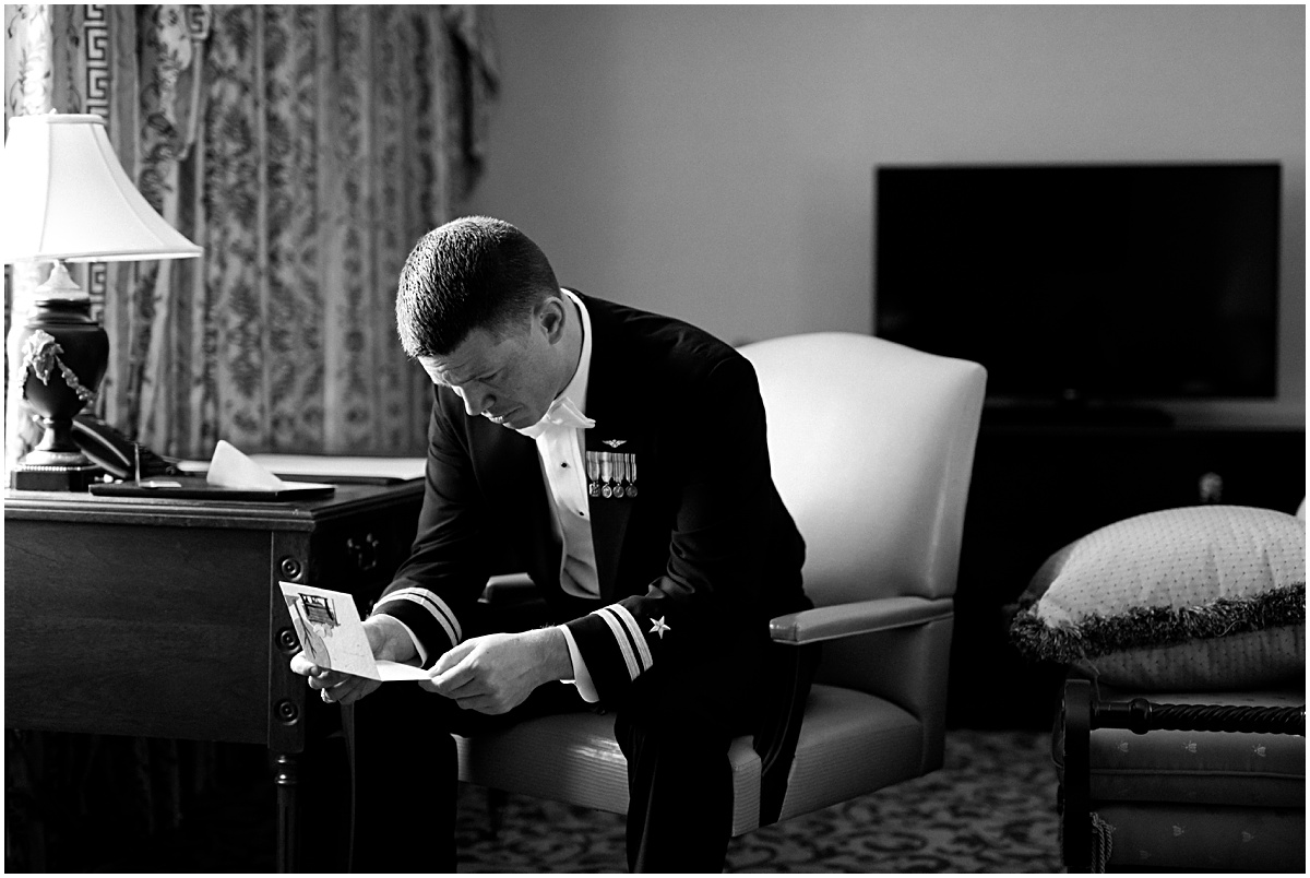 Navy Pilot Groom getting ready at The Willard InterContinental |  | The 10 Best DC Hotels for  Getting Ready on Your Wedding Day