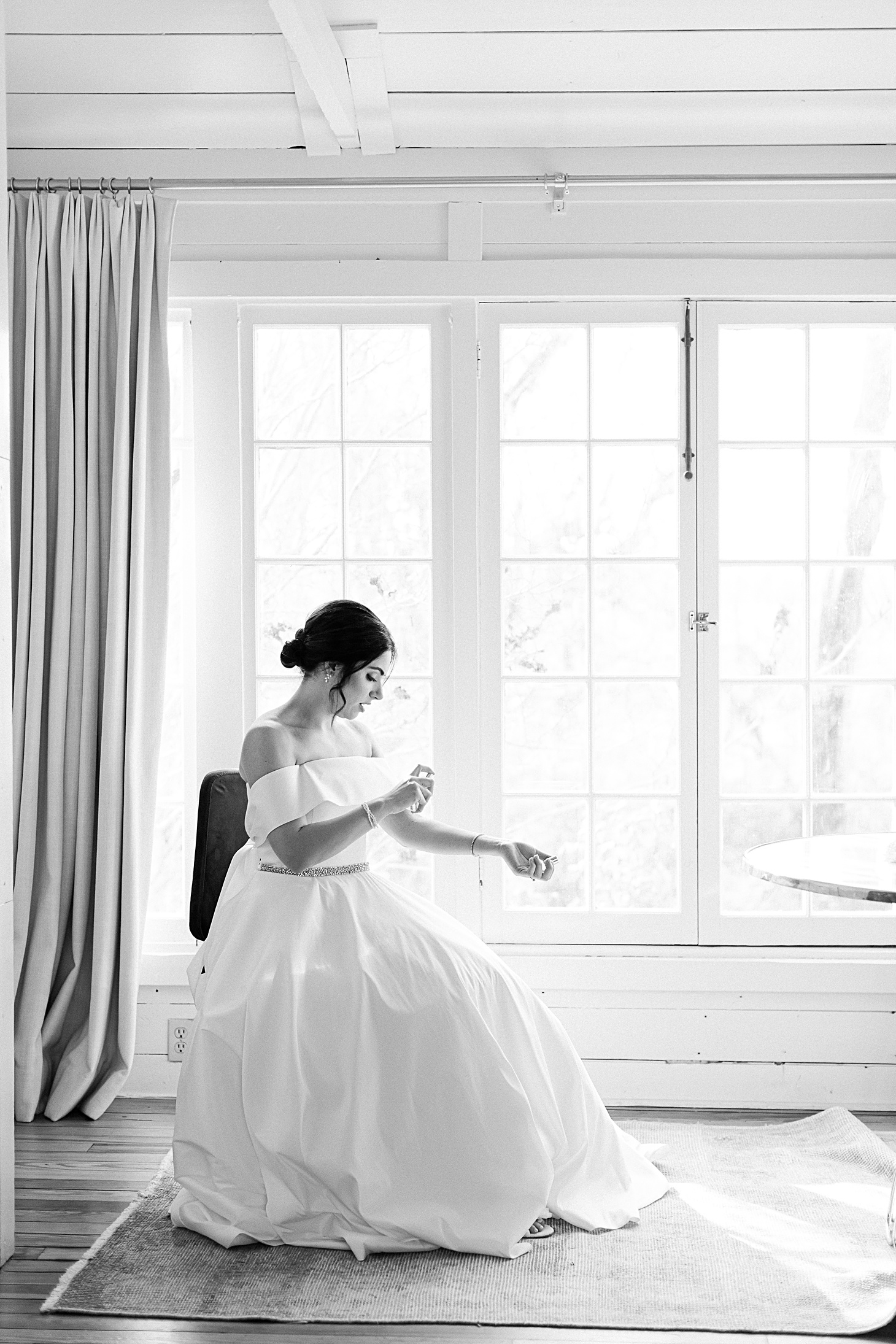 Bride getting ready at The Clifton Charlottesville by Sarah Bradshaw Photography