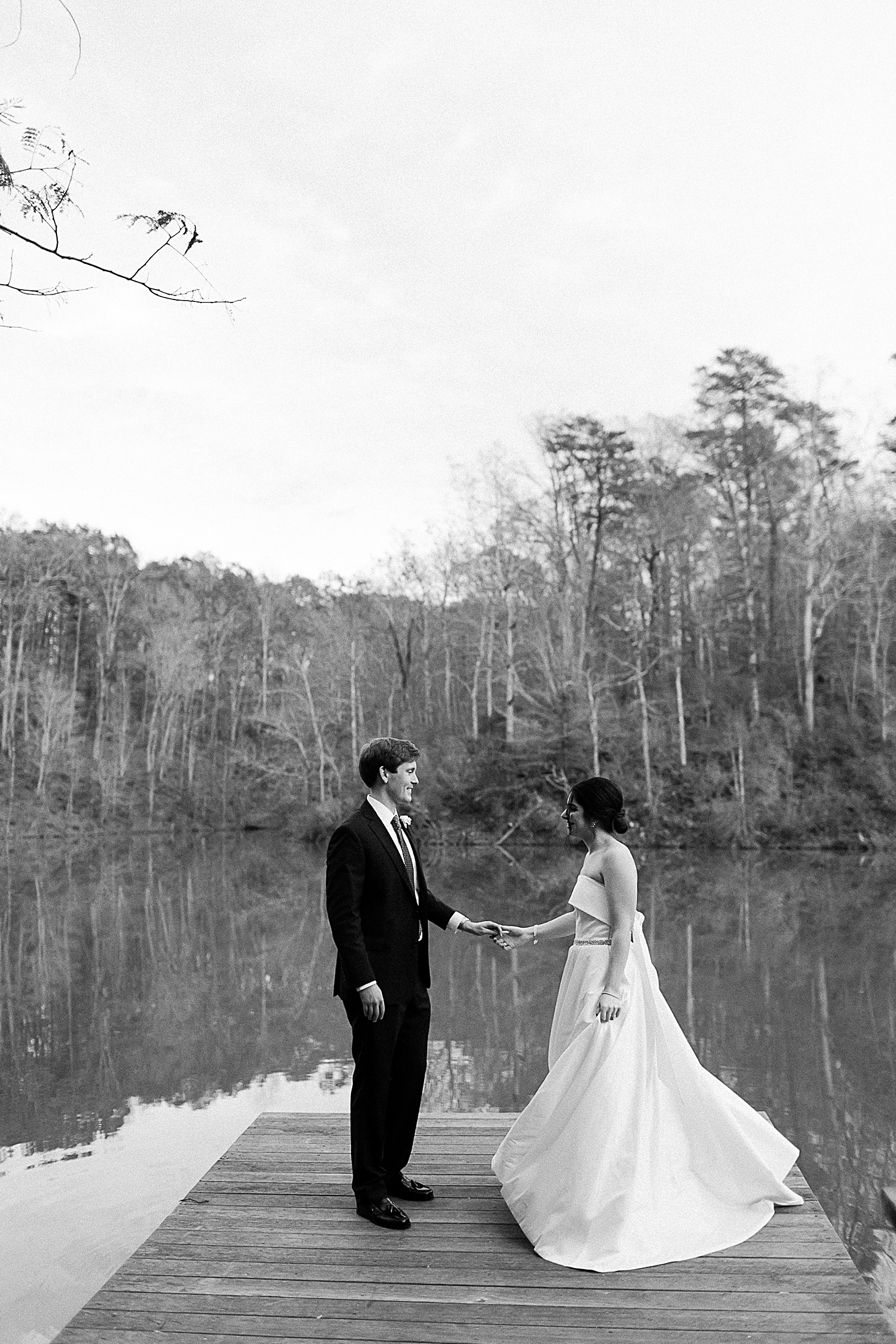 Portraits on the water at wedding at The Clifton Charlottesville by Sarah Bradshaw Photography