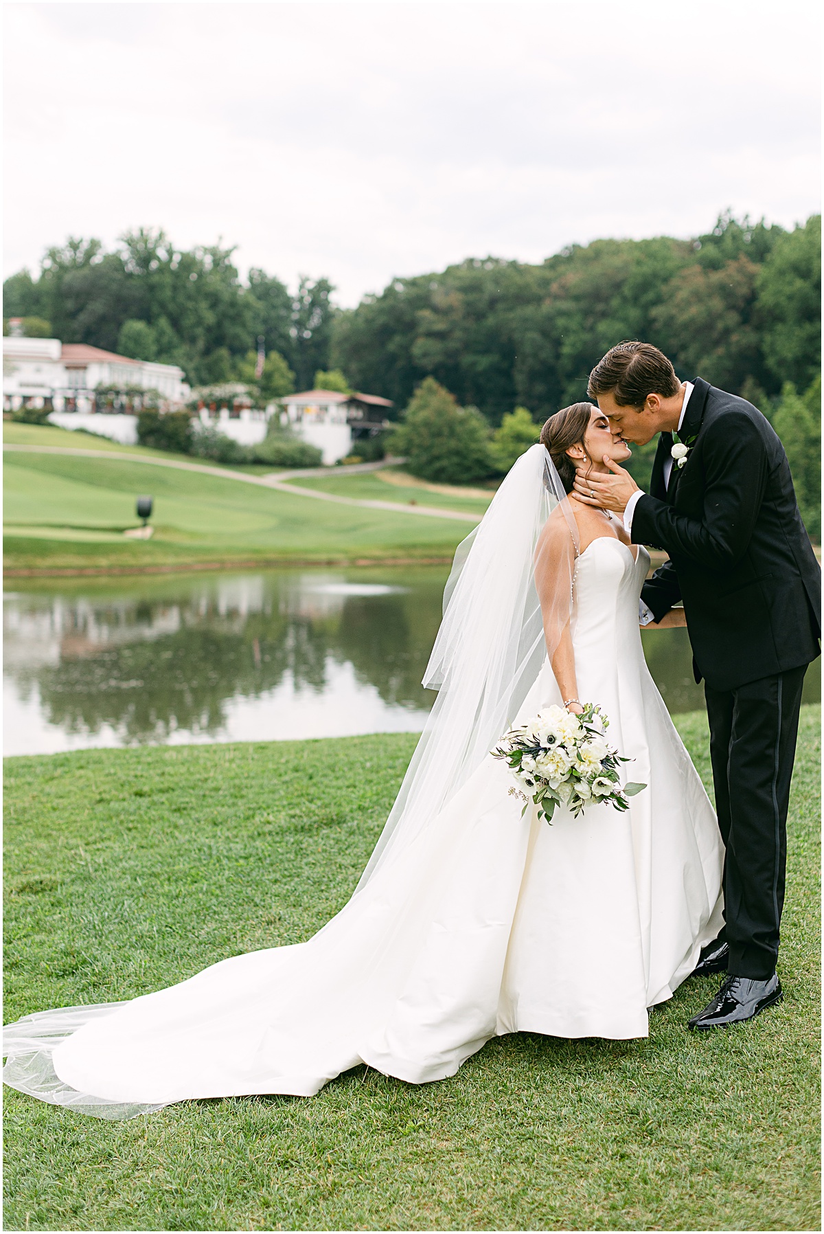 Bride & groom portrait at lemon-themed wedding at Congressional Country Club by Sarah Bradshaw