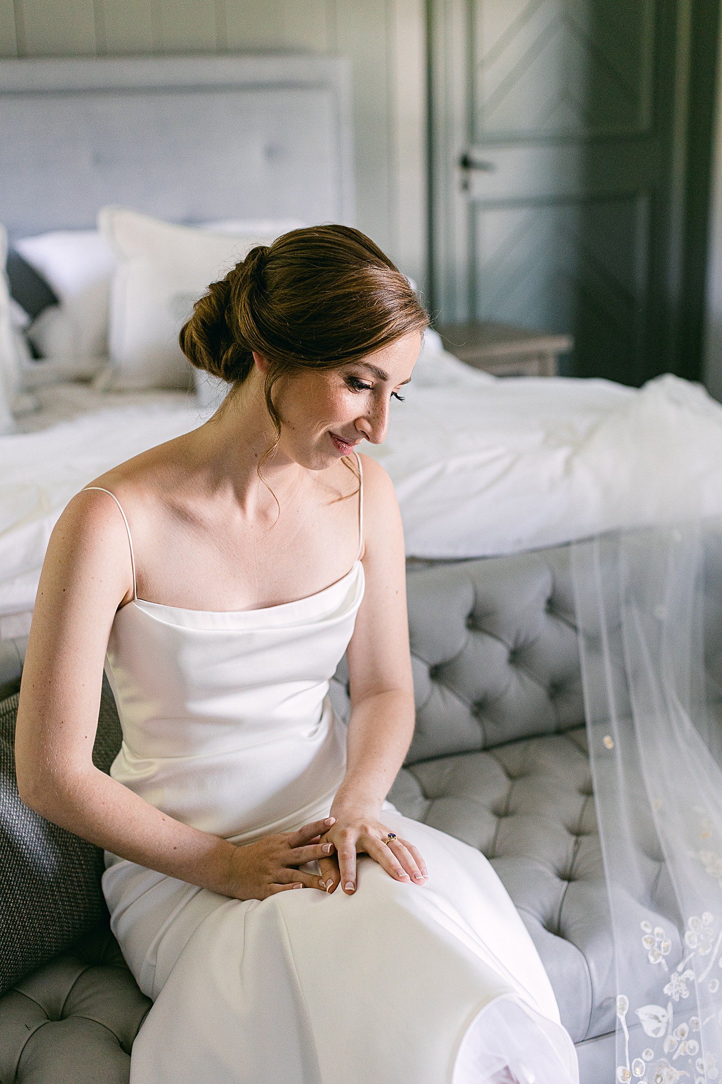 Bride getting ready | Modern Music-Inspired Jewish Wedding at Private Estate by Sarah Bradshaw
