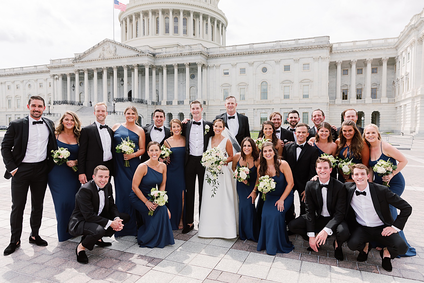 Wedding party at US Capitol  | Traditional Family Wedding at Belle Haven Country Club in Alexandria by Sarah Bradshaw