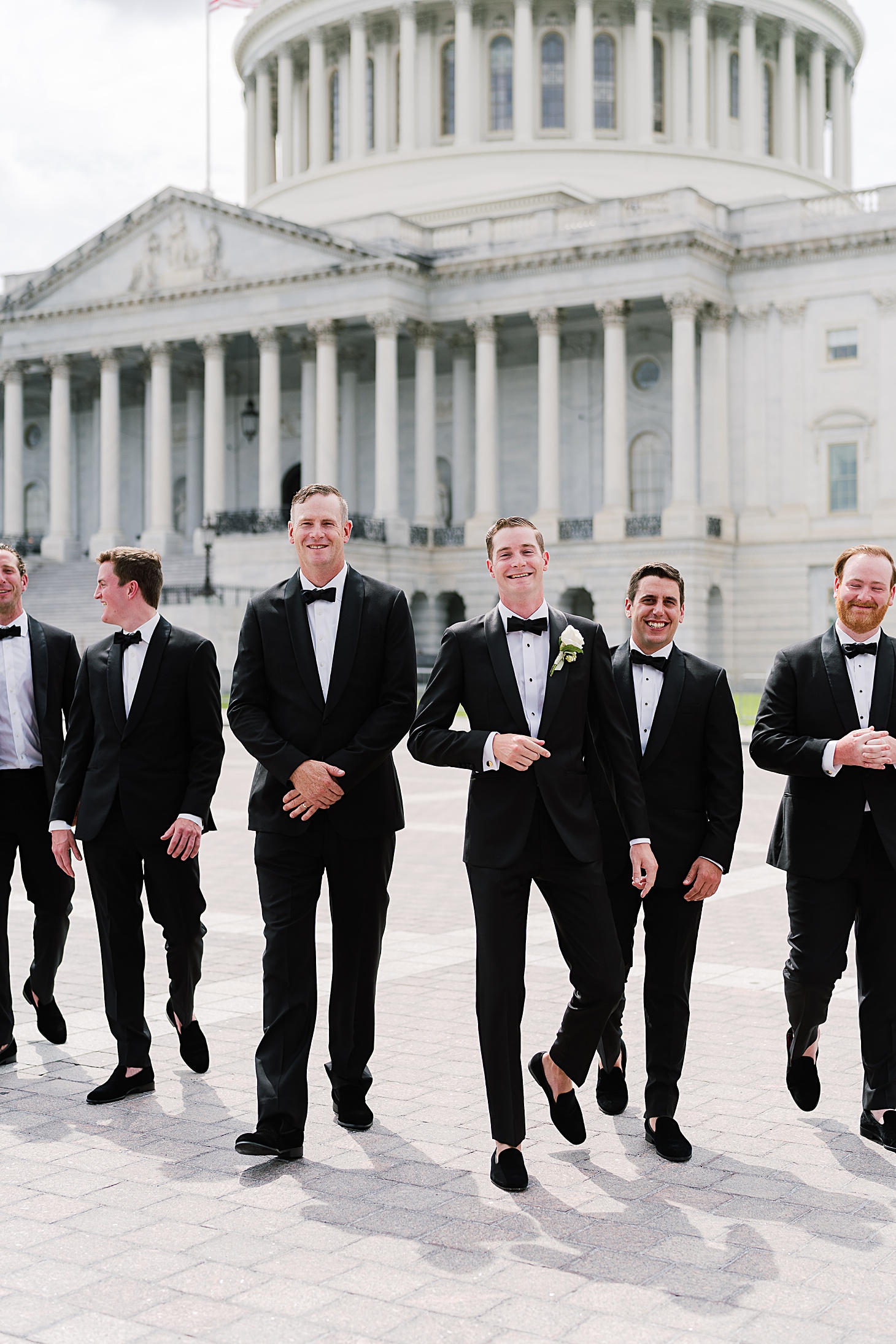 Groomsmen in tuxes  | Traditional Family Wedding at Belle Haven Country Club in Alexandria by Sarah Bradshaw