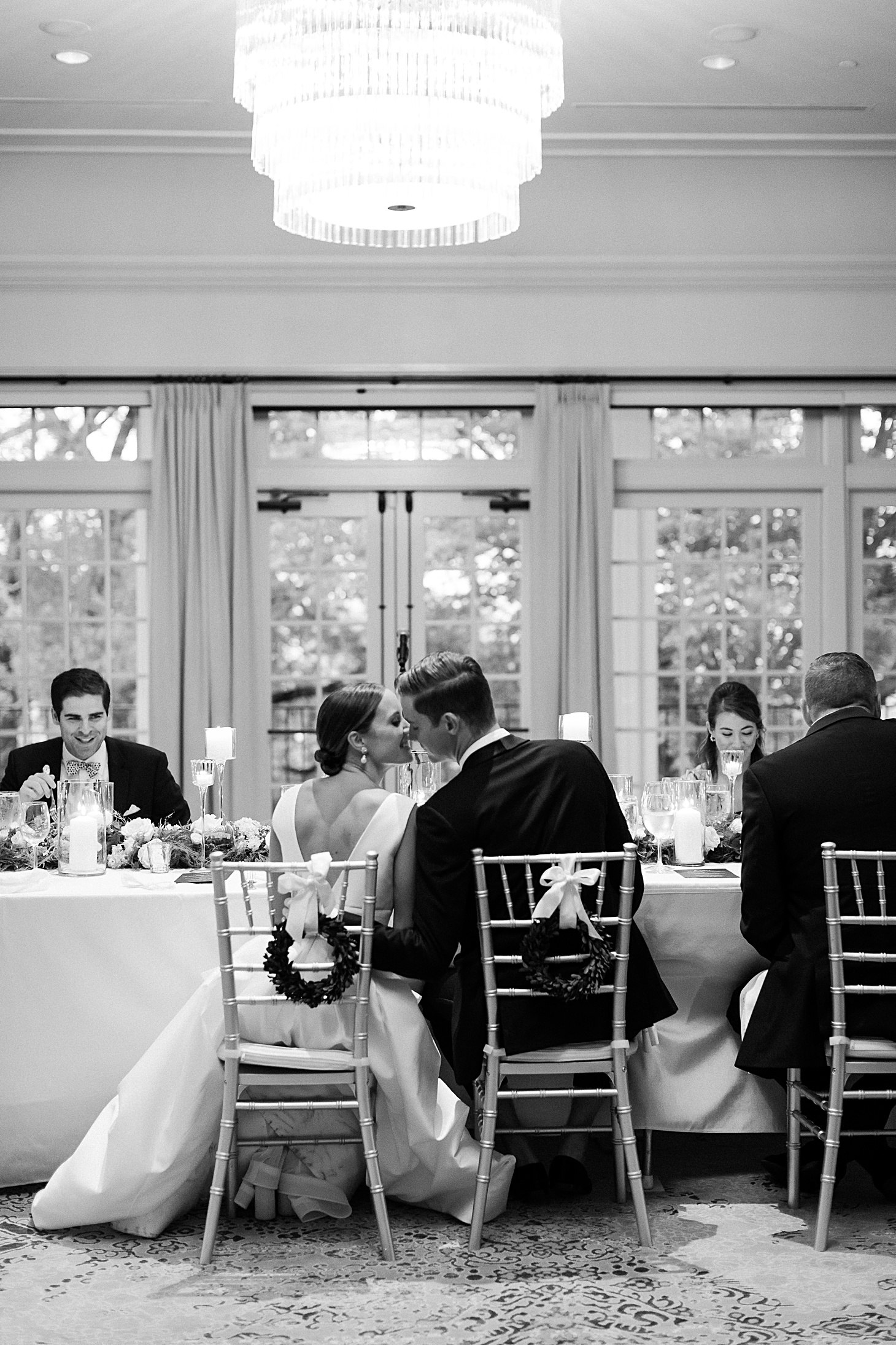 Steal a kiss  | Traditional Family Wedding at Belle Haven Country Club in Alexandria by Sarah Bradshaw