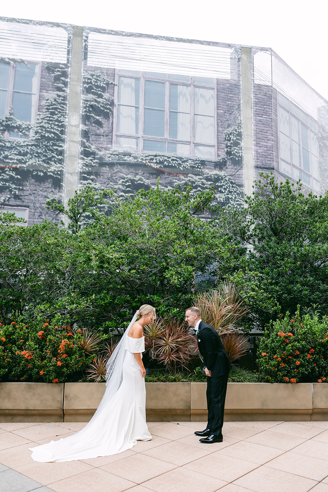 bride and groom first look wedding reveal. high end elopement wedding in tampa florida. sarah bradshaw photography.