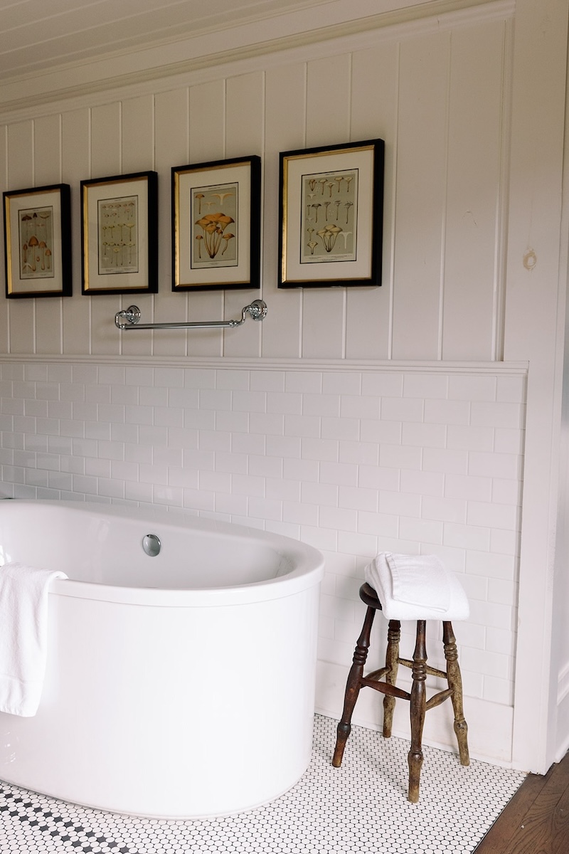 sophisticated soaking tub in luxe mountain lodge room. High Hampton in North Carolina, Sarah Bradshaw Photography