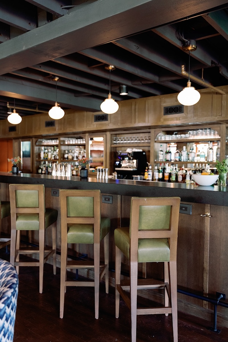 bar space at luxe mountain resort, wood panels. High Hampton in North Carolina, Sarah Bradshaw Photography