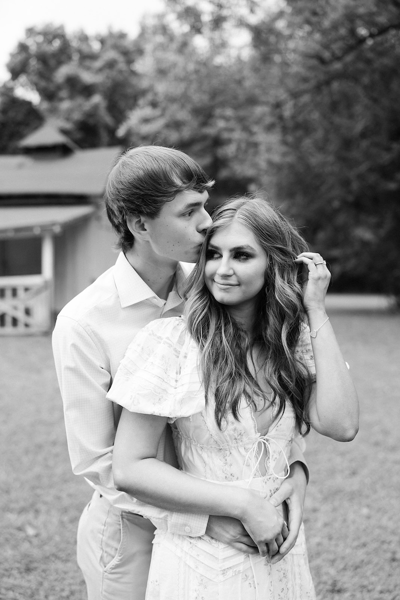 black and white portrait posing. southern wedding engagement session, sarah bradshaw photography.