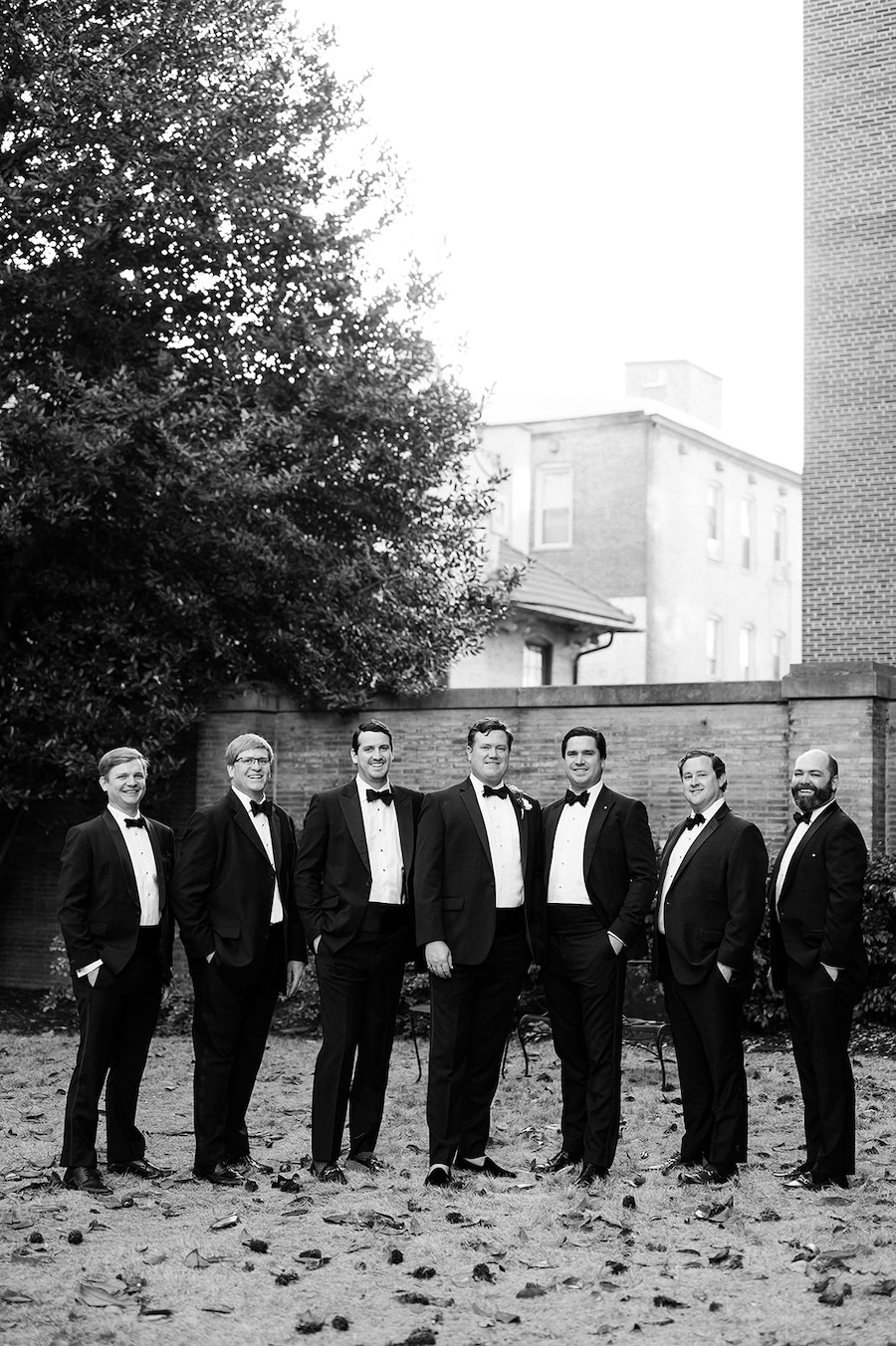 traditional groomsmen wedding portrait. Timeless winter wedding, anderson house, washington dc, sarah bradshaw photography.