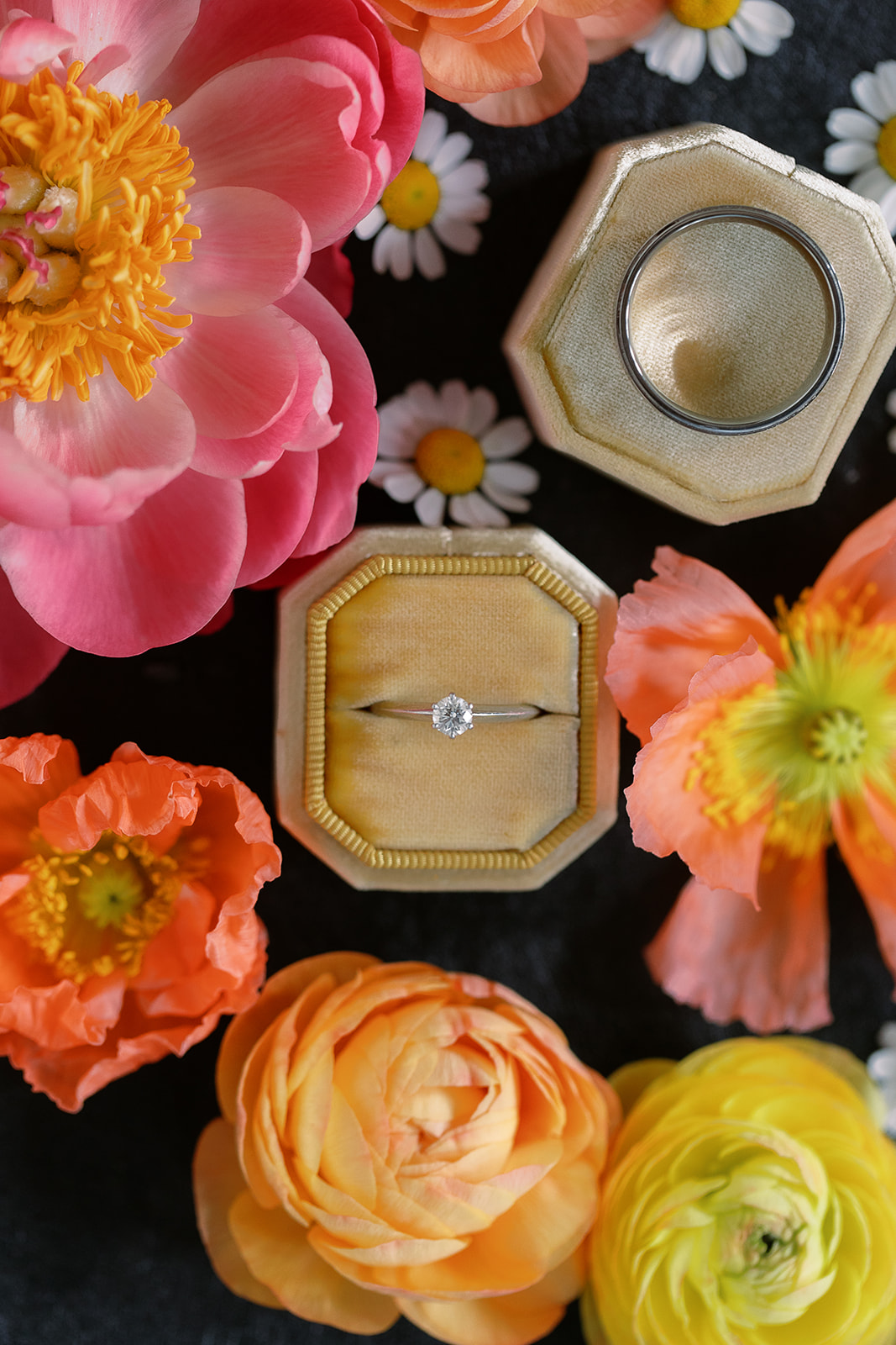 Bride wedding ring with colorful flowers. Private home tented wedding, south carolina. Sarah bradshaw photography