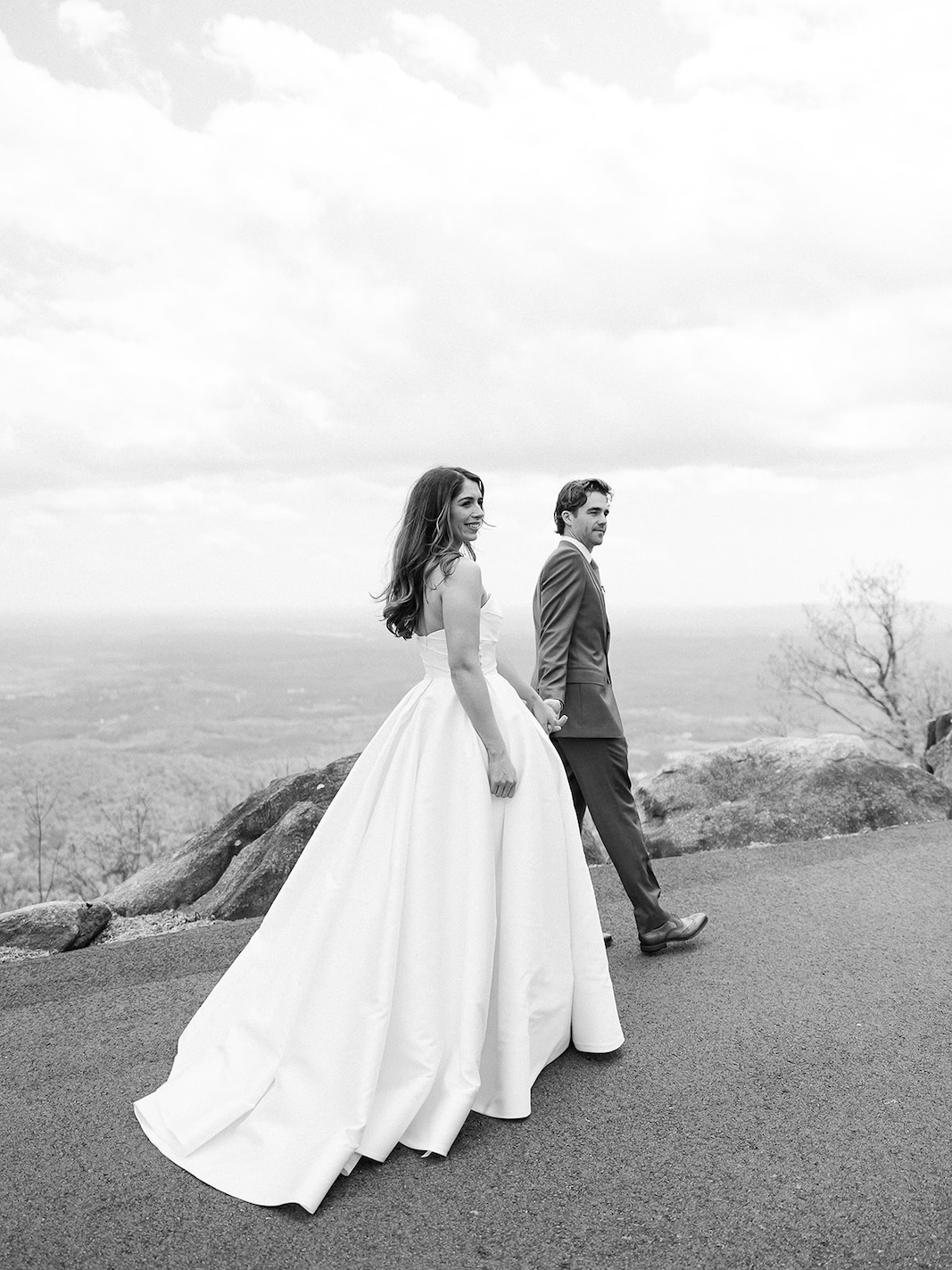 bride and groom walking portrait. elegant spring wedding, south carolina. sarah bradshaw photography
