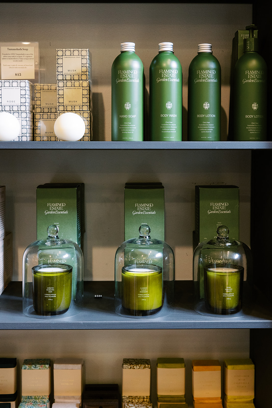 lush candles and body lotion, shower products. artisanal housewares store, georgetown dc, alexandria va. sarah bradshaw photography