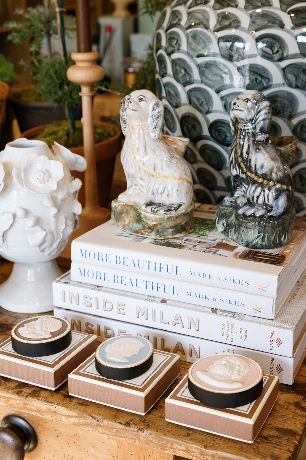 ceramic decor, coffee table books. artisanal housewares store, georgetown dc, alexandria va. sarah bradshaw photography