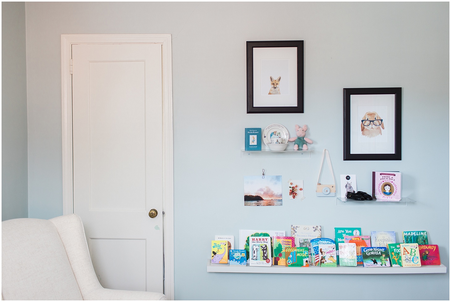 Home Tour: Grey, White, and Aqua with pops of Coral - Nursery for Baby Girl