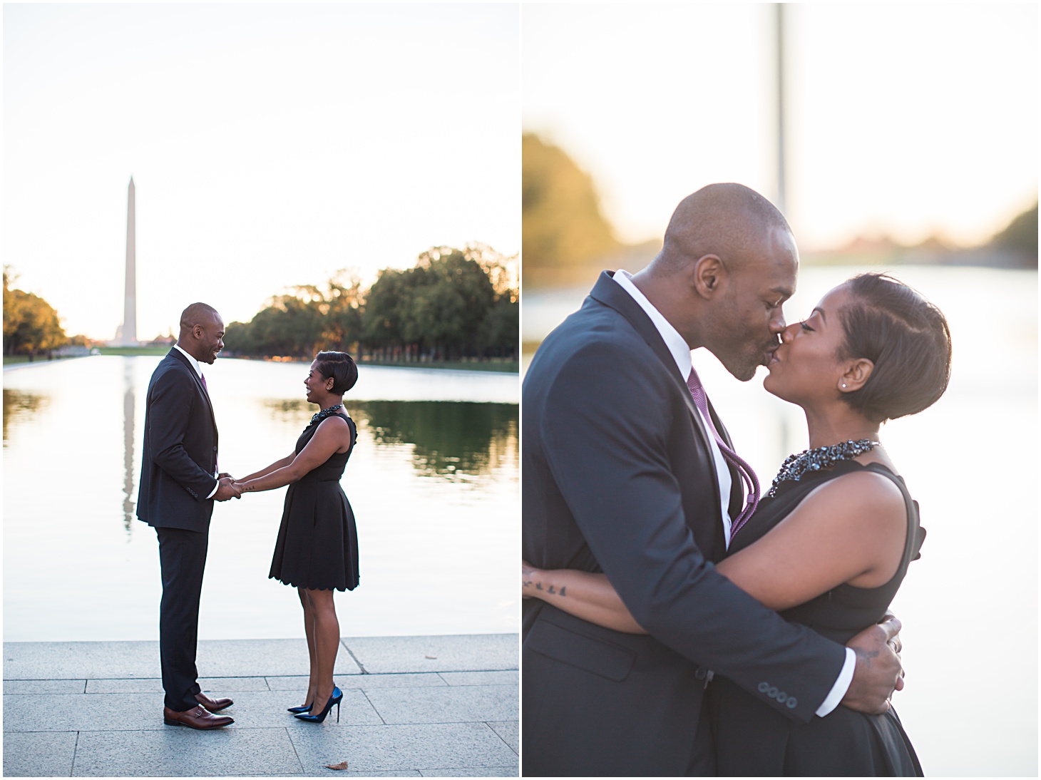 Sun-drenched Autumn Engagement session at Lincoln Memorial | Portrait by Sarah Bradshaw Photography