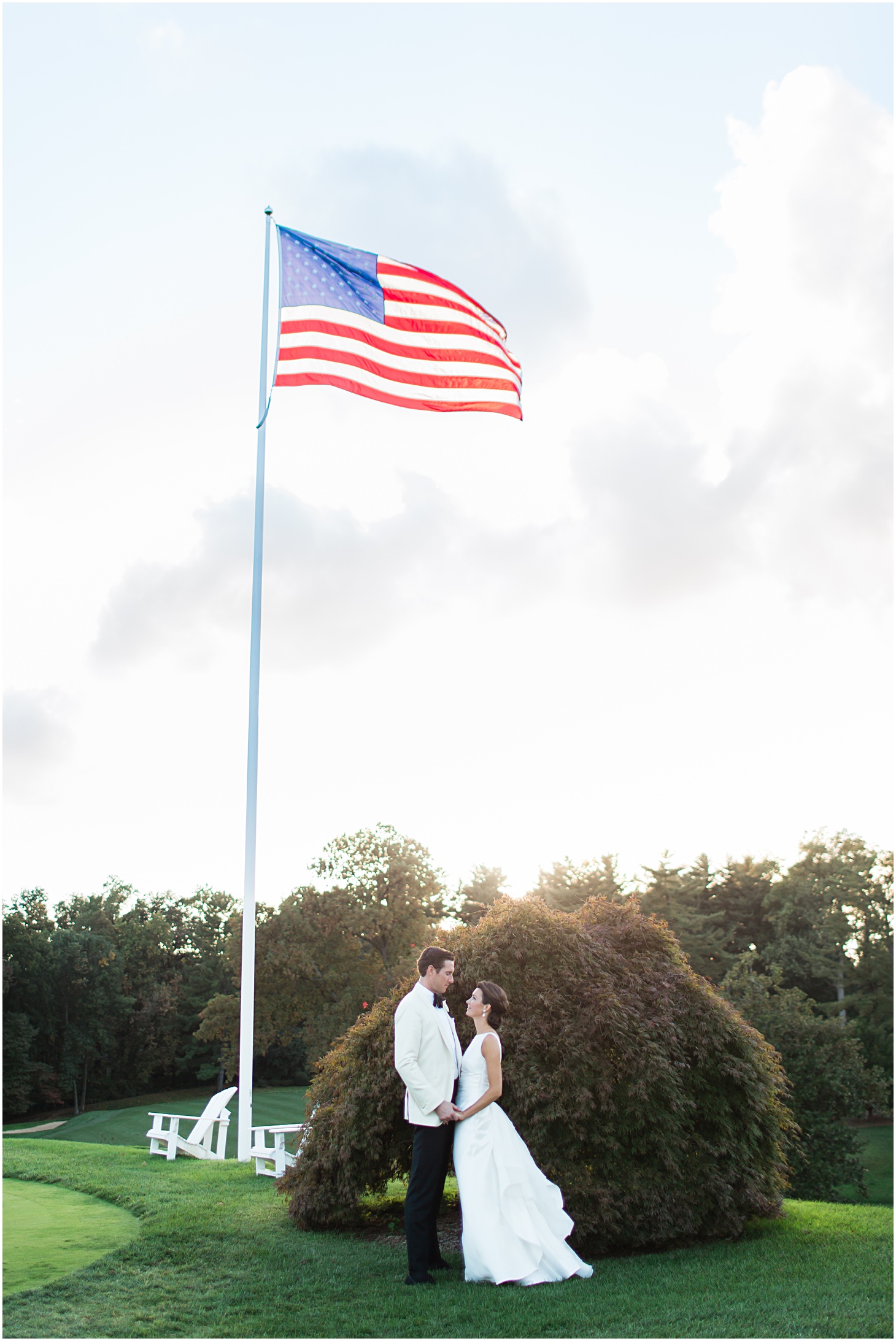 Bride & Groom American Flag | Top Washington DC wedding photographer Sarah Bradshaw