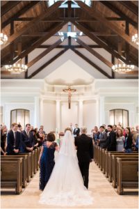 Wedding Ceremony at St. Olaf Catholic Church | Blush and Black Tie Wedding in Williamsburg, VA | Sarah Bradshaw Photography