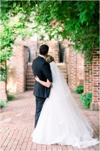 Wedding Portrait at the Williamsburg Inn | Wedding Ceremony at St. Olaf Catholic Church | Blush and Black Tie Wedding in Williamsburg, VA | Sarah Bradshaw Photography