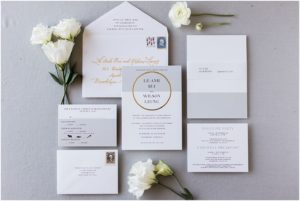 Gray and Gold Invitation Suite | Elegant Fall Wedding at Raspberry Plain Manor | Sarah Bradshaw Photography