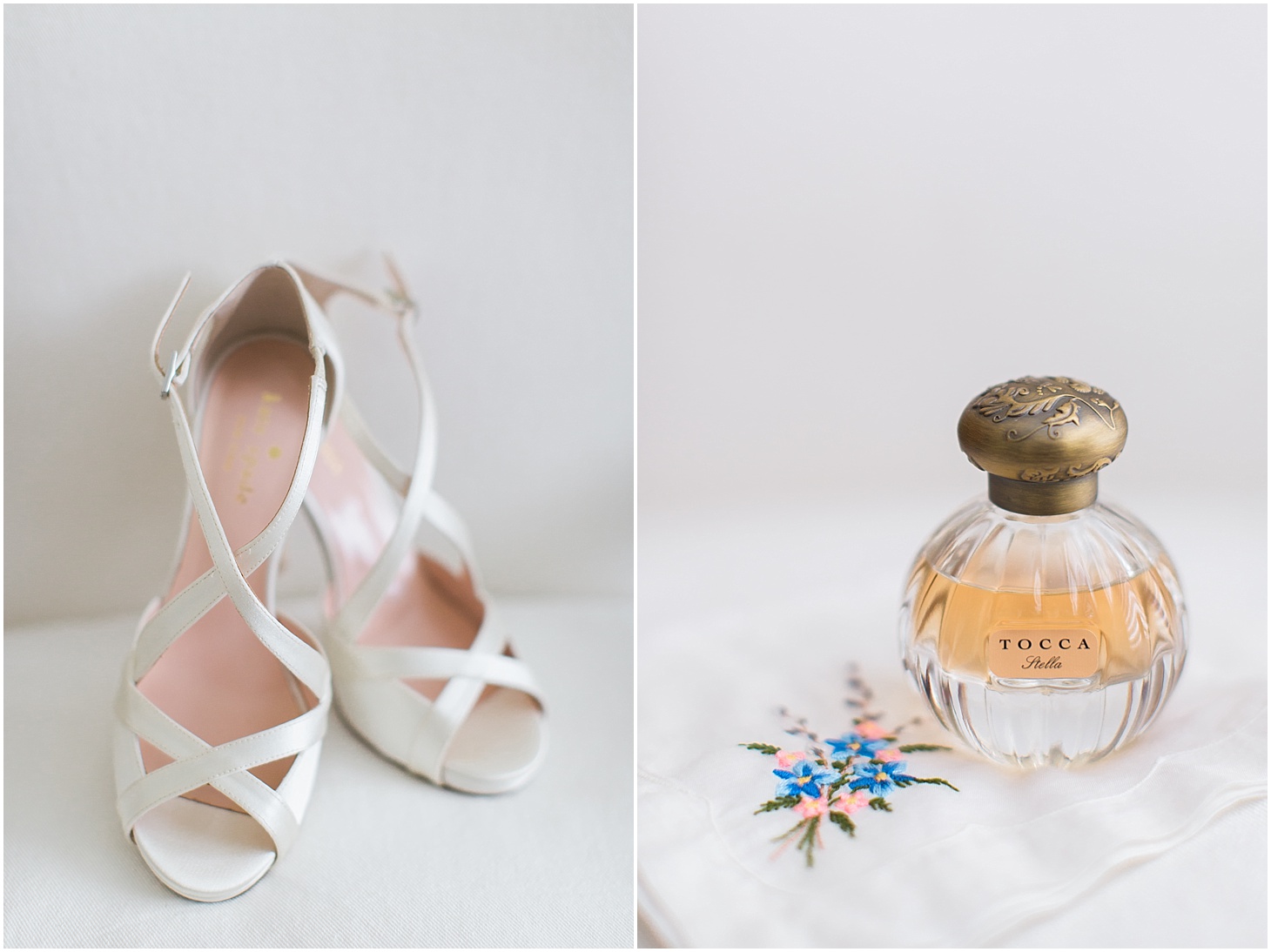 Kate Spade Wedding Shoes and Tocca Perfume | Wedding Ceremony at Old Presbyterian Meeting House | Southern Black Tie wedding at St. Regis DC in Dusty Blue and Ivory | Sarah Bradshaw Photography