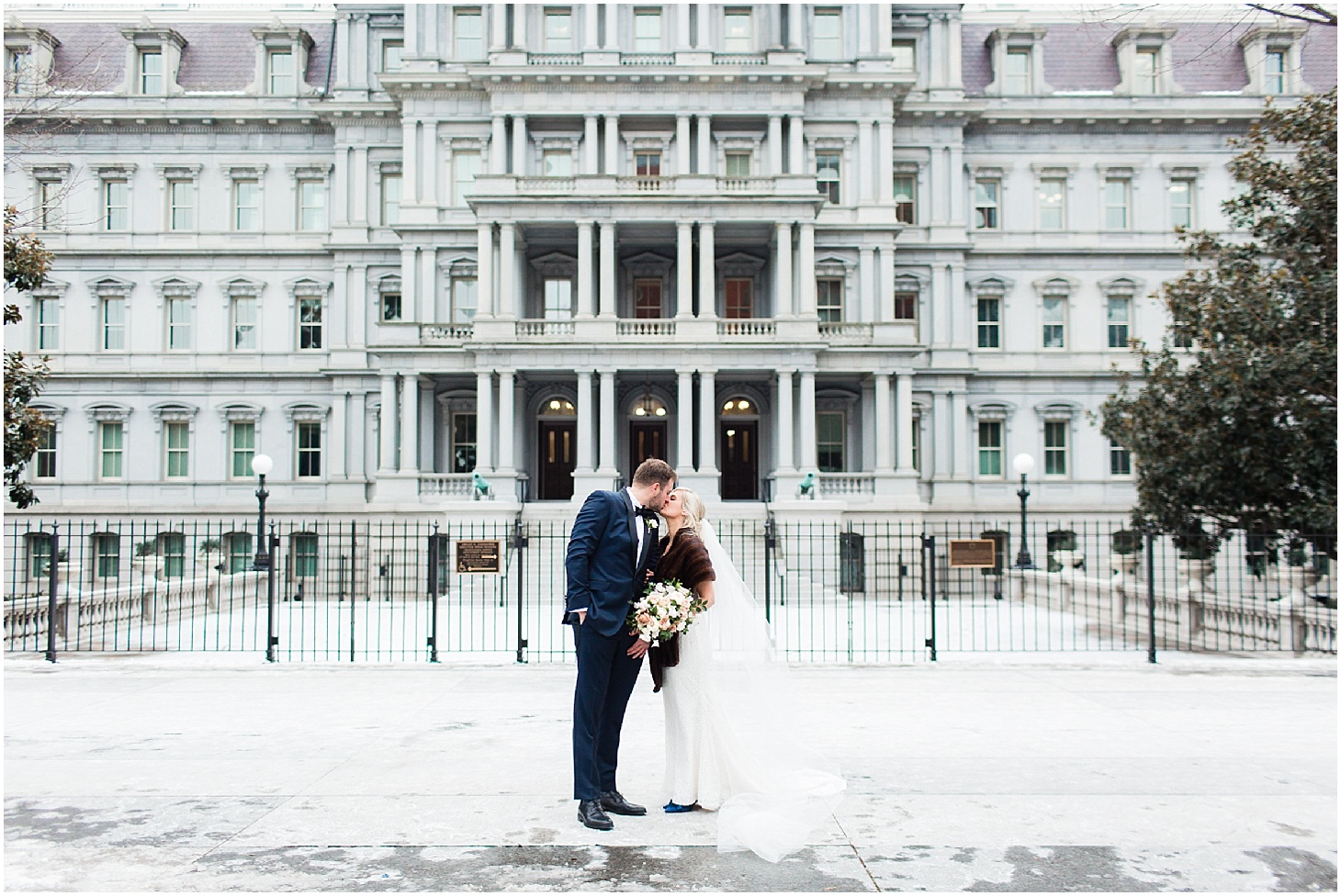 Wedding Portraits at the Eisenhower Executive Office Building | French-Inspired New Years Eve Wedding at the Decatur House | Sarah Bradshaw Photography | Washington DC Wedding Photographer