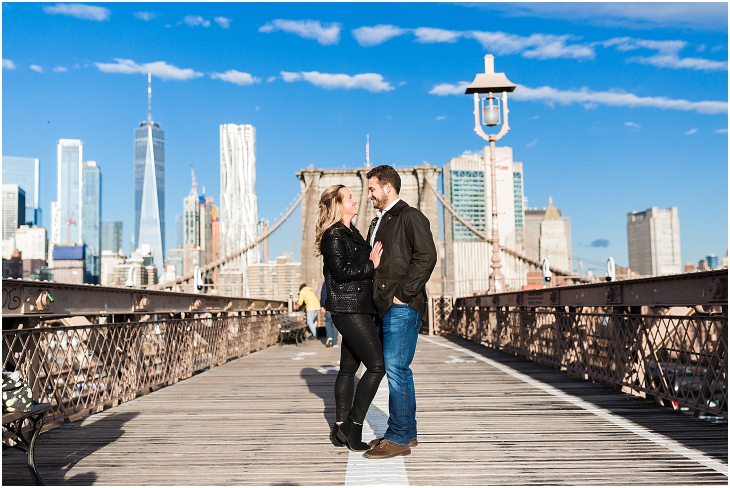 Engagement Portraits on the Brooklyn Bridge | Sunrise Engagement at the Brooklyn Bridge, Top of Rock, and Grand Central Station | Sarah Bradshaw Photography