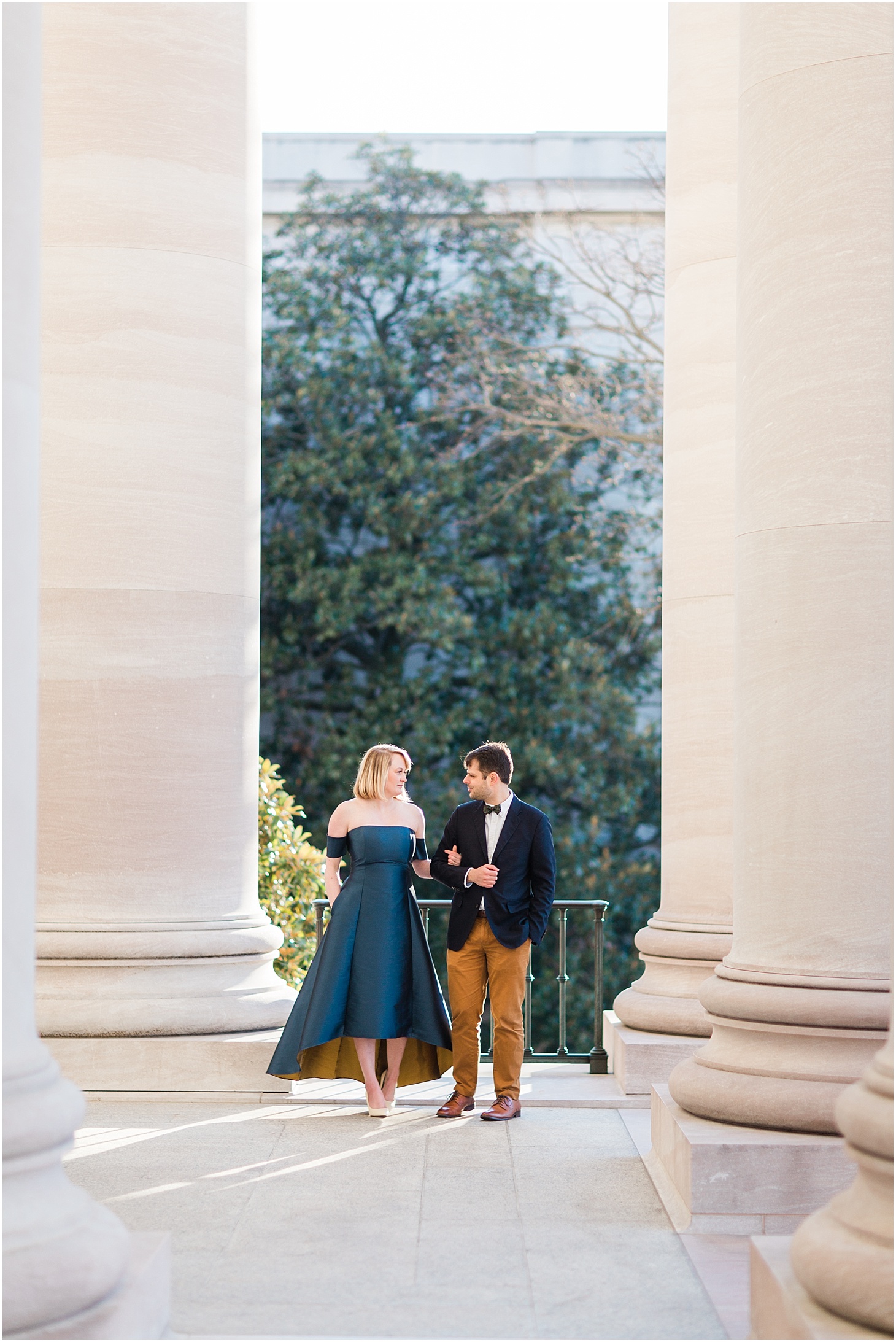 Sunrise Engagement Portraits in Washington, DC | Formal Winter Engagement Session at National Gallery of Art | Sarah Bradshaw Photography