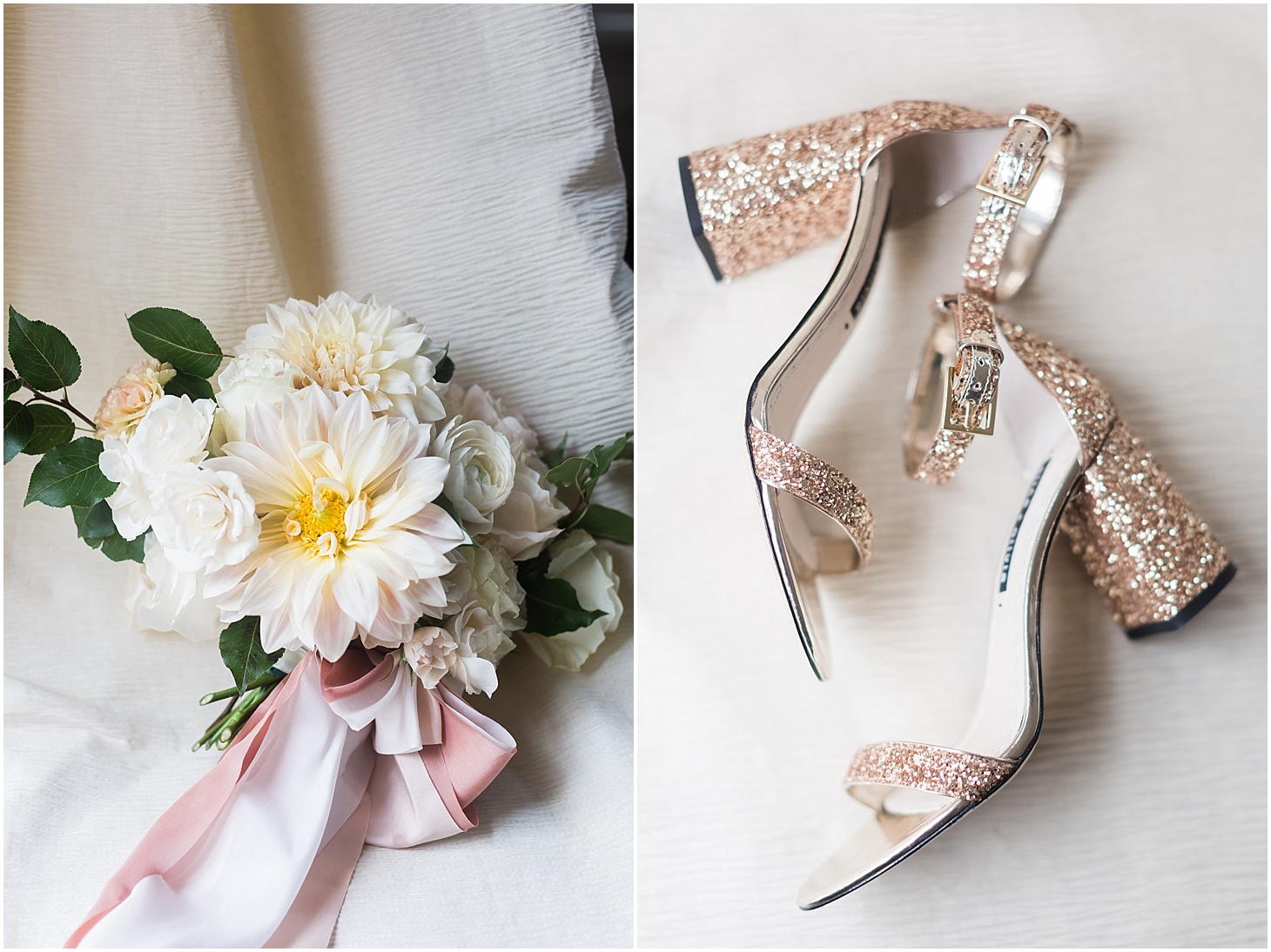 Alice and Olivia Glitter Wedding Shoes and Wild Pollen Wedding Bouquet | Summer Rooftop Wedding at The Capitol View at 400 | Sarah Bradshaw Photography | Washington DC Wedding Photographer