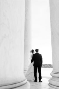 Wedding Portraits at the Jefferson Memorial | Summer Rooftop Wedding at The Capitol View at 400 | Sarah Bradshaw Photography | Washington DC Wedding Photographer