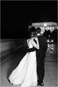 Formal Engagement Portraits at Memorial Bridge in DC, Black Tie Evening Engagement Session at Kennedy Center and Memorial Bridge, Sarah Bradshaw Photography