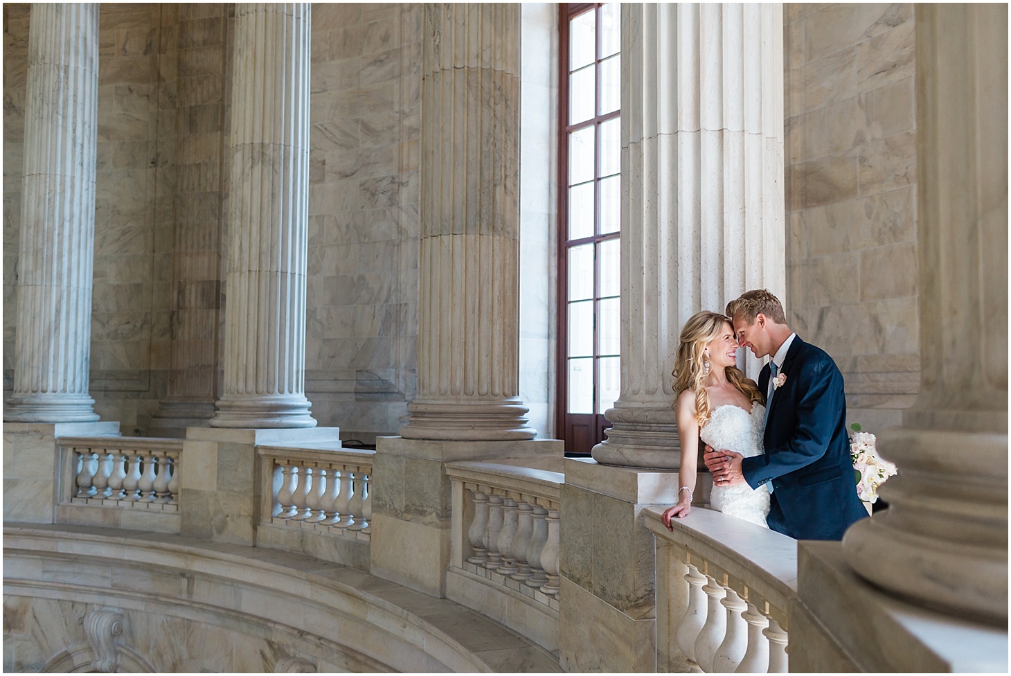 Wedding Portraits in US Capitol, Navy and Blush Summer Wedding at the Army and Navy Club, Ceremony at Capitol Hill Baptist Church, Sarah Bradshaw Photography, DC Wedding Photographer