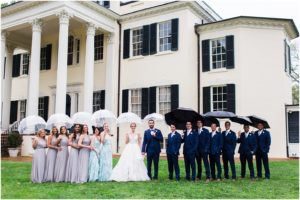 Bridal Party at Oatlands Historic House and Gardens, Rainy Springtime Garden Wedding at Oatlands Plantation, Sarah Bradshaw Photography, DC Wedding Photographer