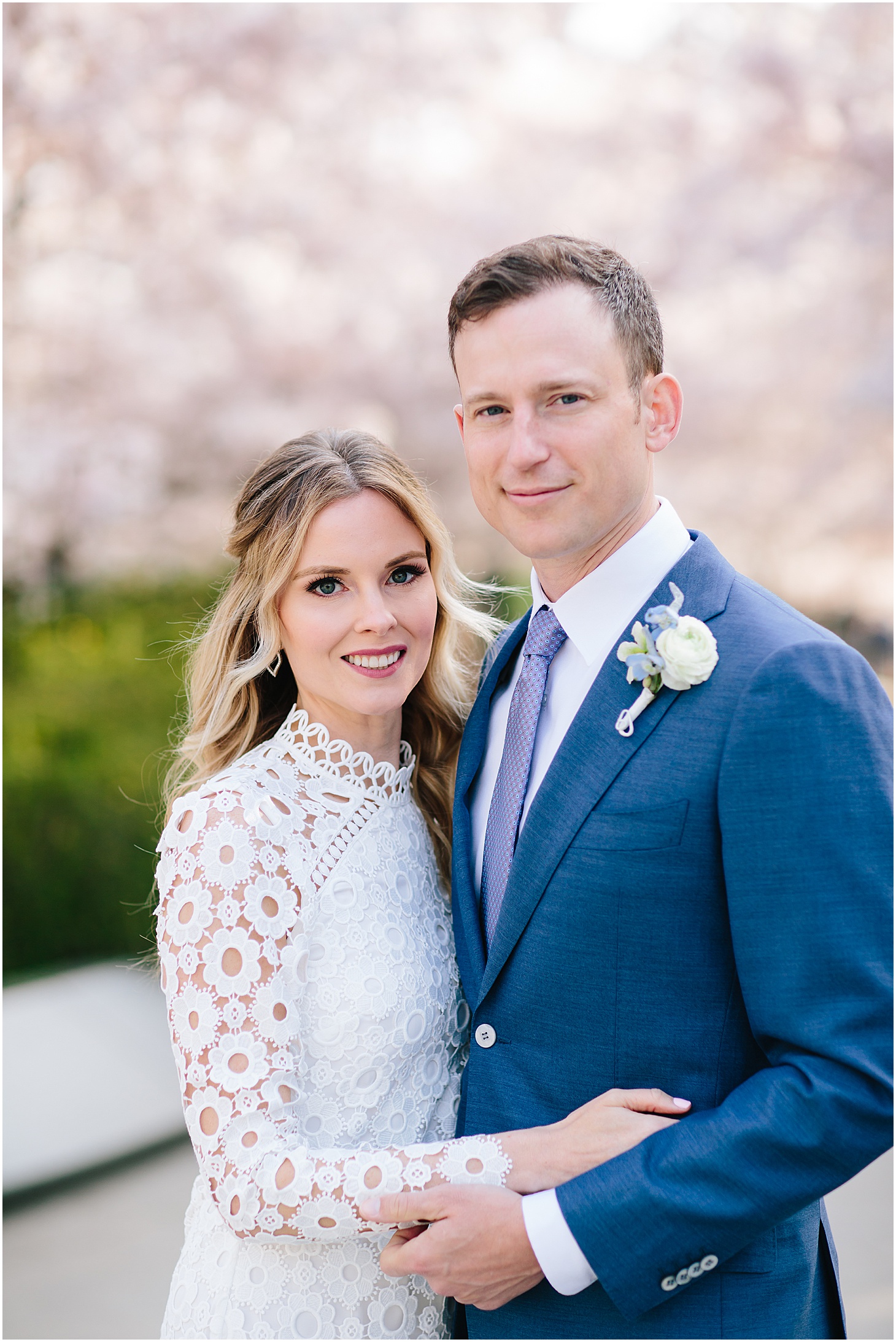 Wedding Portraits at Tidal Basin, Cherry Blossom Elopement in Washington DC, Sarah Bradshaw Photography