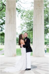 Spring Wedding Ceremony on National Mall, Intimate Military Wedding at DC War Memorial, Sarah Bradshaw Photography, DC Wedding Photographer