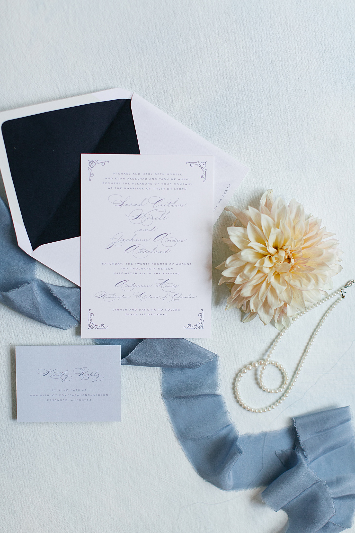 French inspired invitation Emily Baird Anderson House Wedding by Sarah Bradshaw