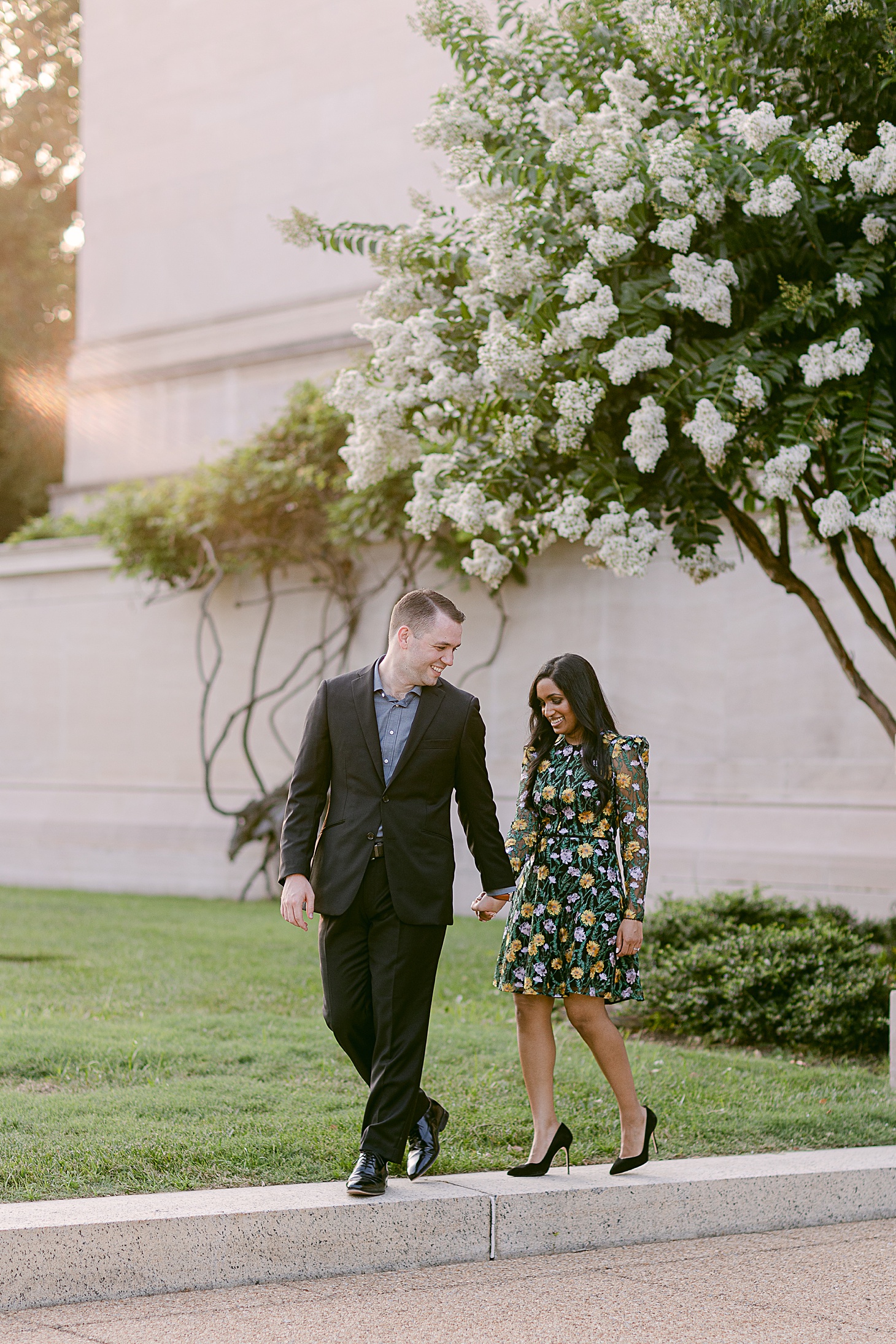 Southeast Asian bride engagement portraits at National Gallery of Art by Sarah Bradshaw Photography
