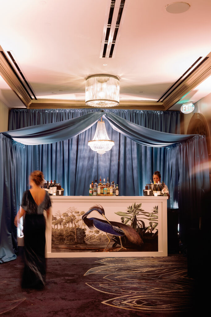 Crystal Ballroom custom bar wedding at Historic Cavalier Hotel in Virginia Beach by Sarah Bradshaw Photography